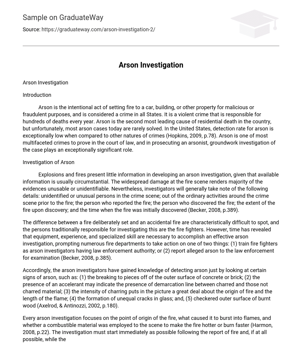 Arson Investigation
