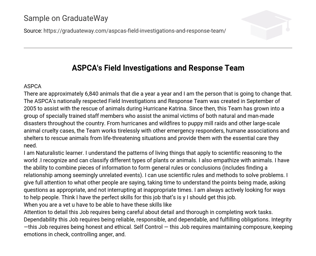 ASPCA’s Field Investigations and Response Team