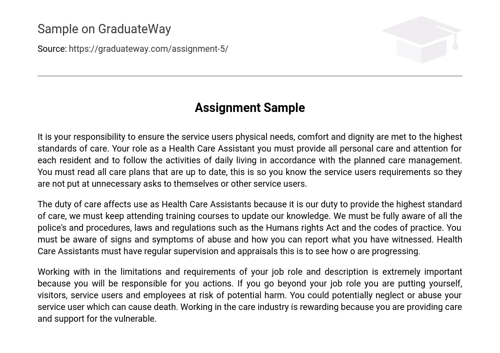 Assignment Sample