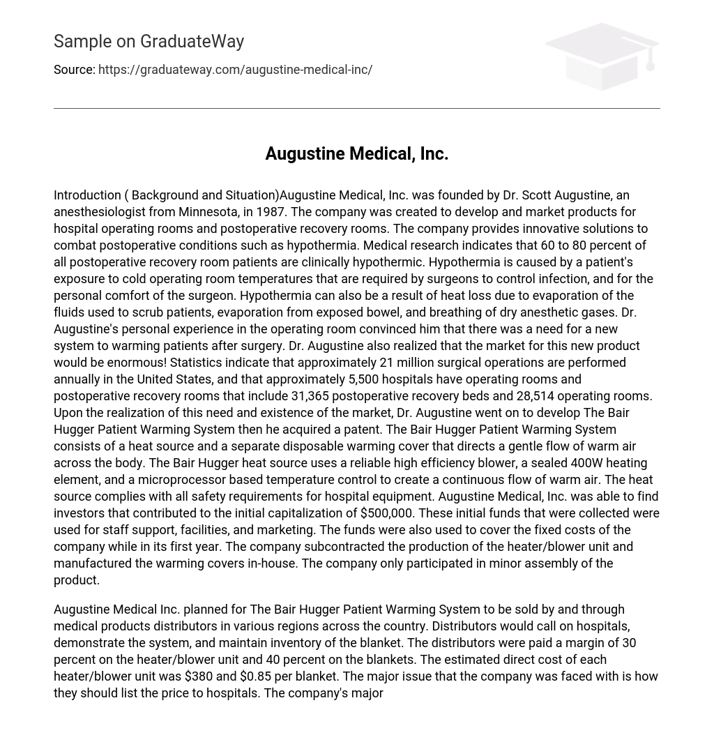 Augustine Medical, Inc. Analysis