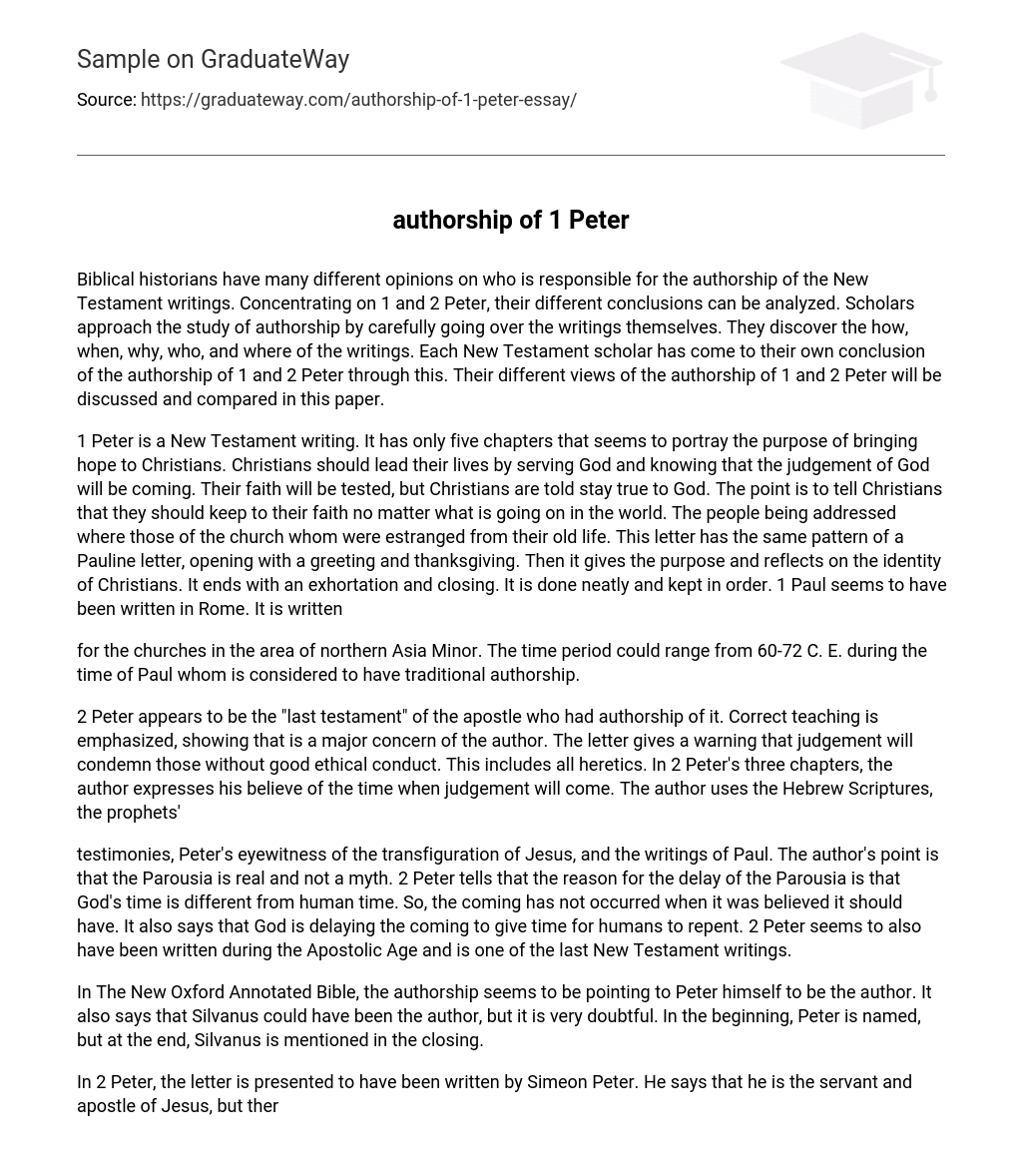 authorship of 1 Peter