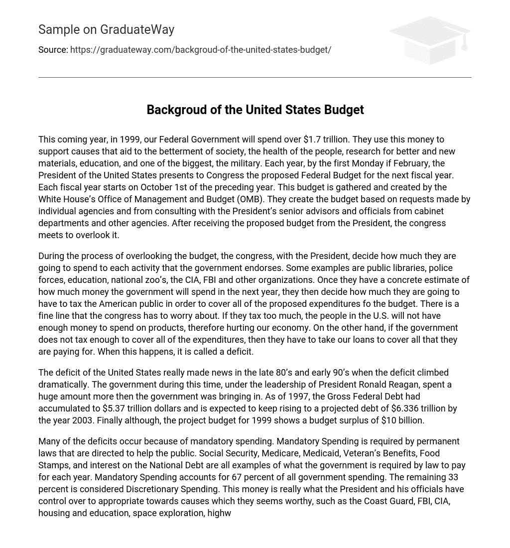 Backgroud of the United States Budget