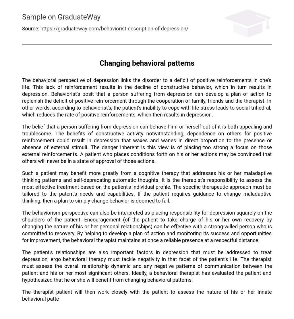 Changing behavioral patterns