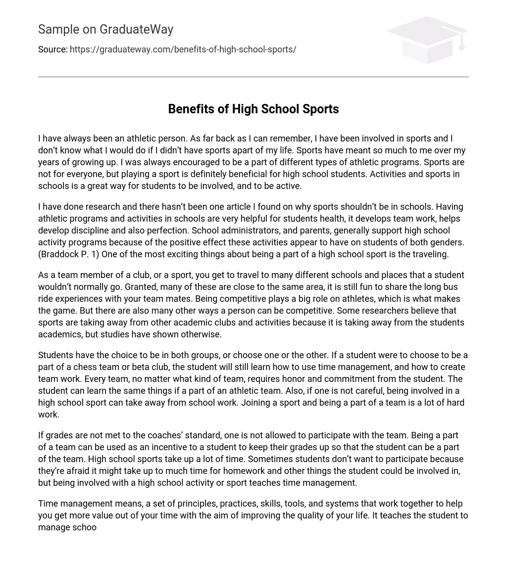 high school sports essay