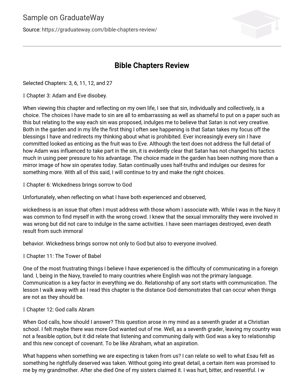 Bible Chapters Review