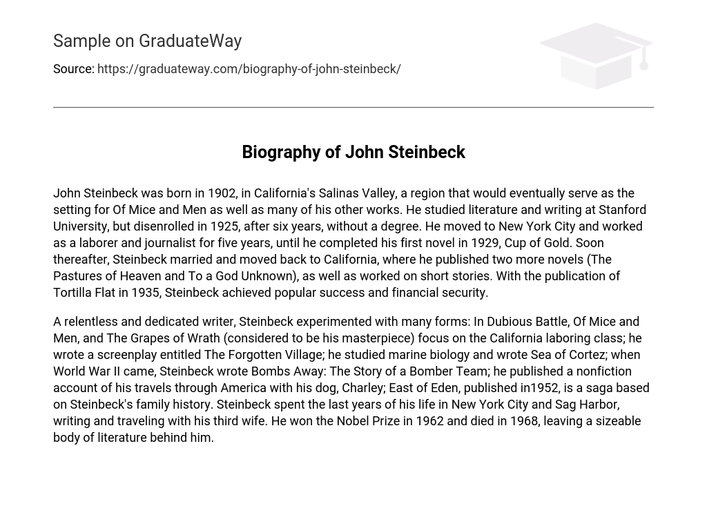 Biography of John Steinbeck
