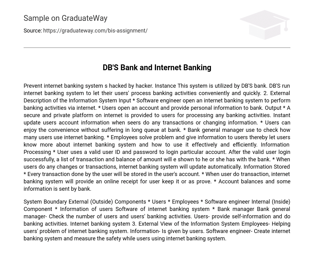 DB’S Bank and Internet Banking