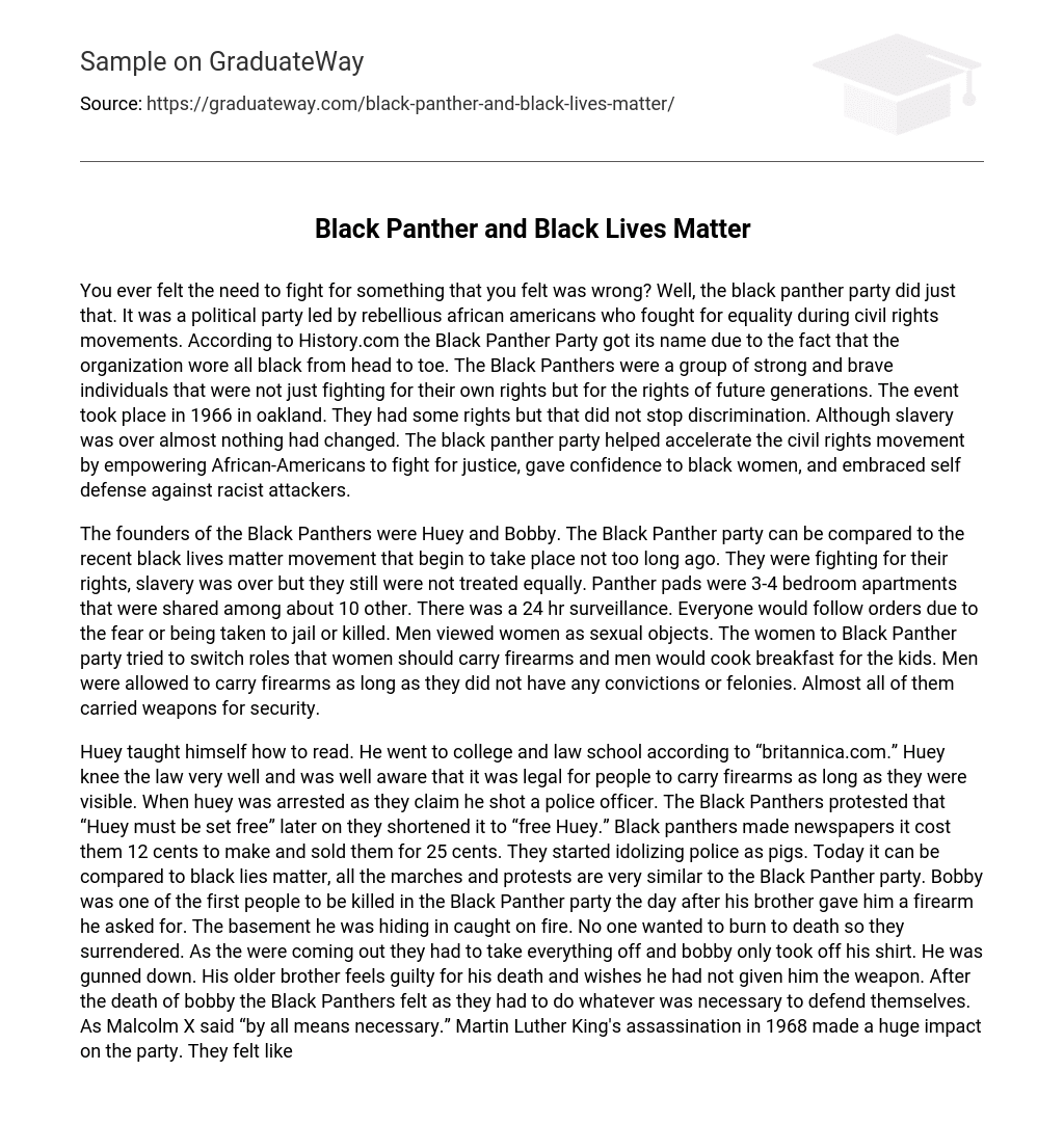 Black Panther and Black Lives Matter