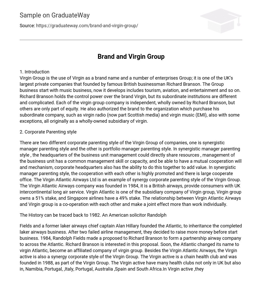 Brand and Virgin Group Analysis