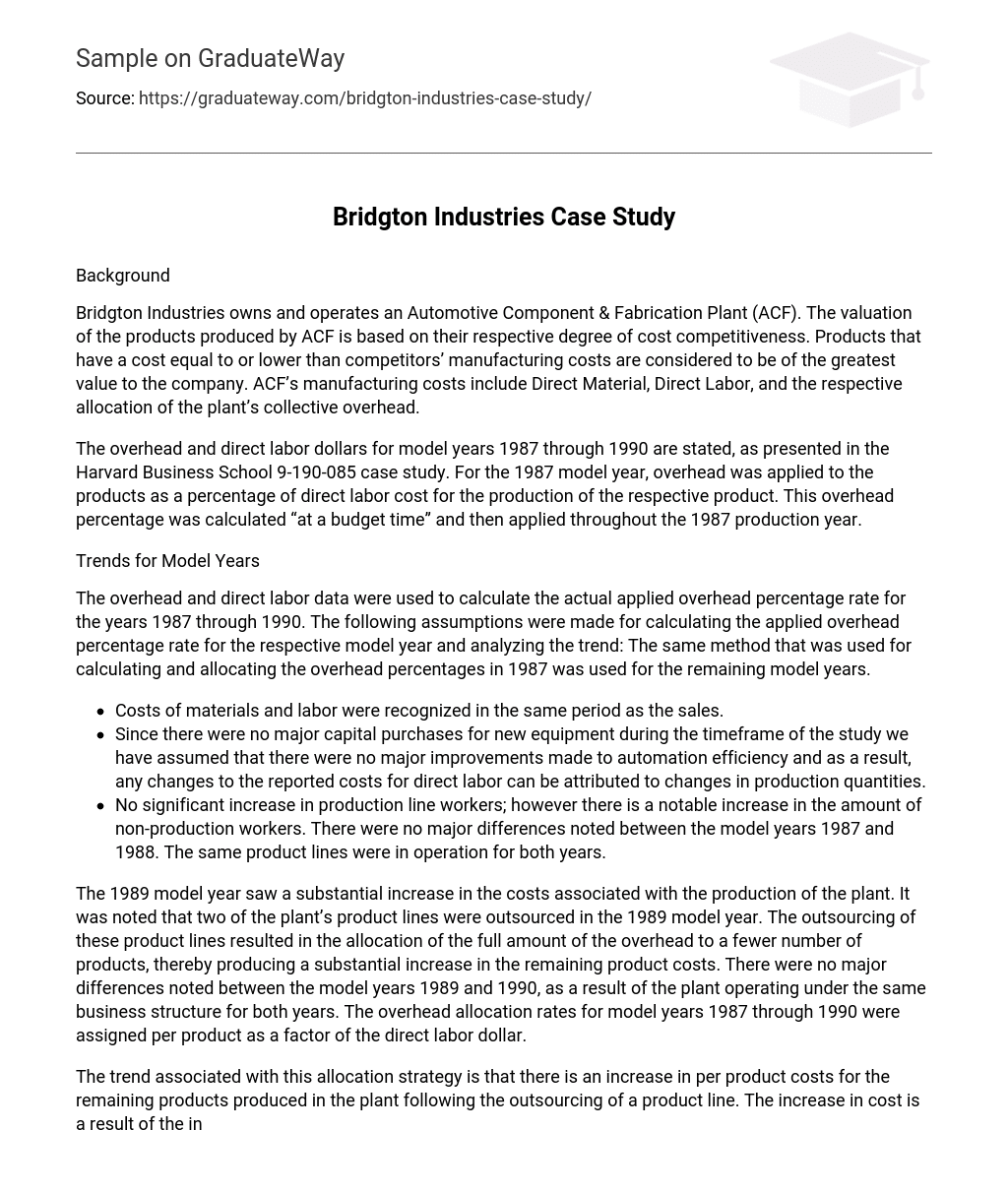Bridgton Industries Case Study