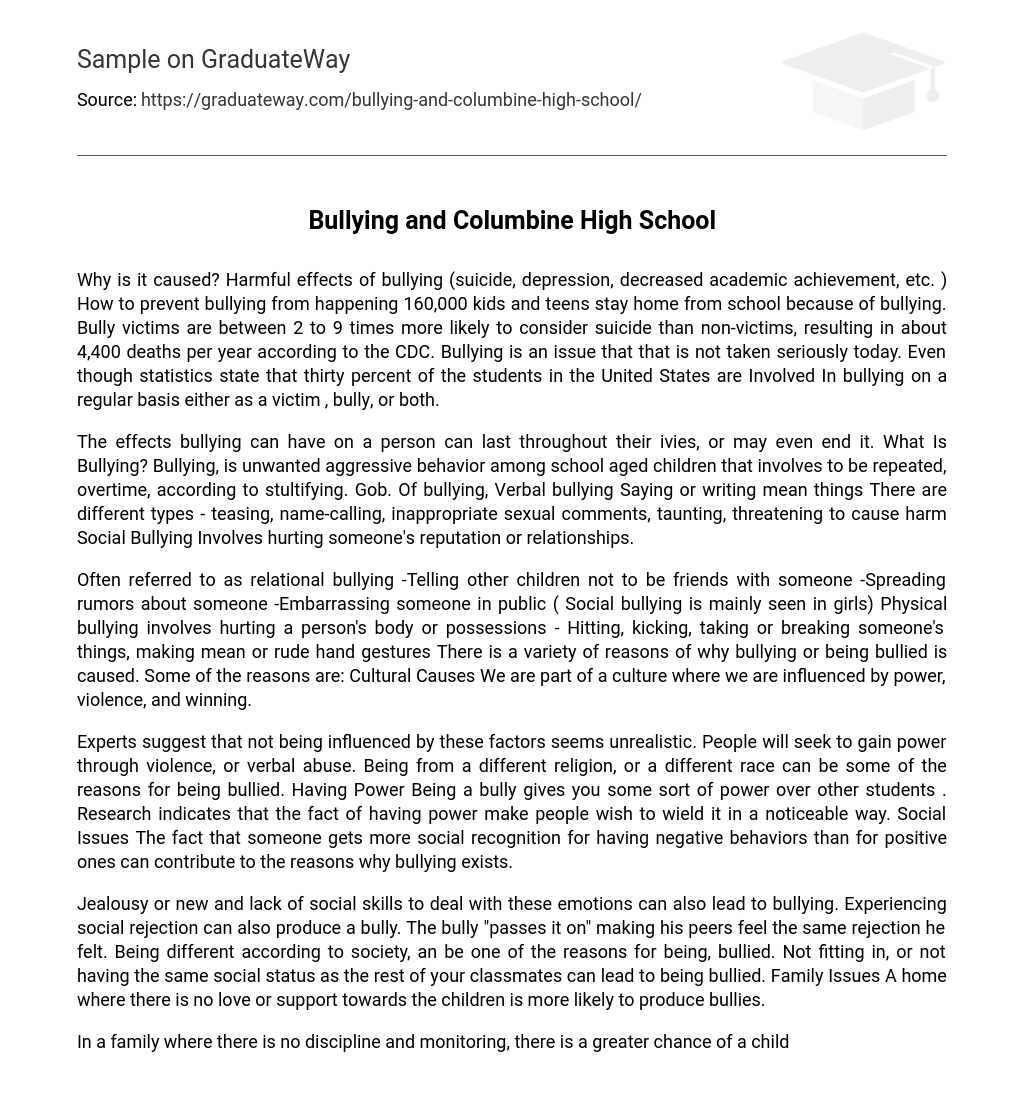 Bullying and Columbine High School