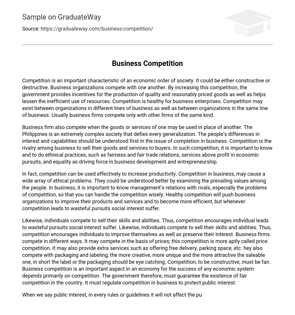 essay experience in a competition