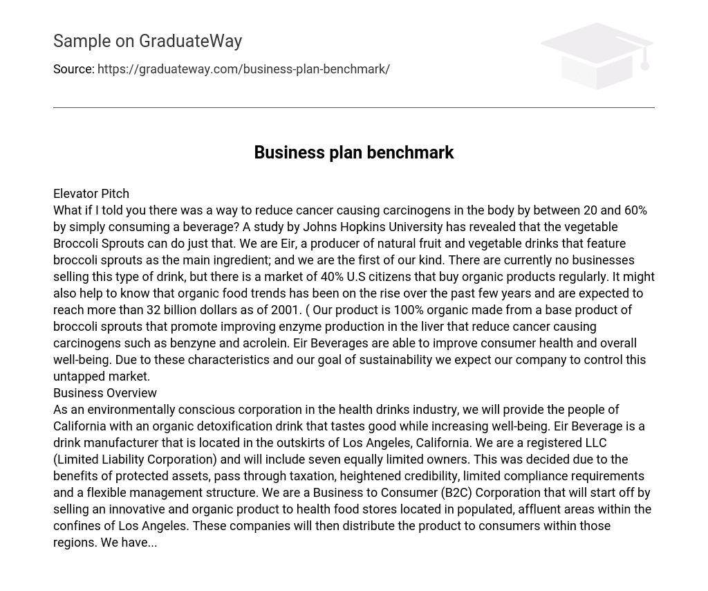 Business plan benchmark