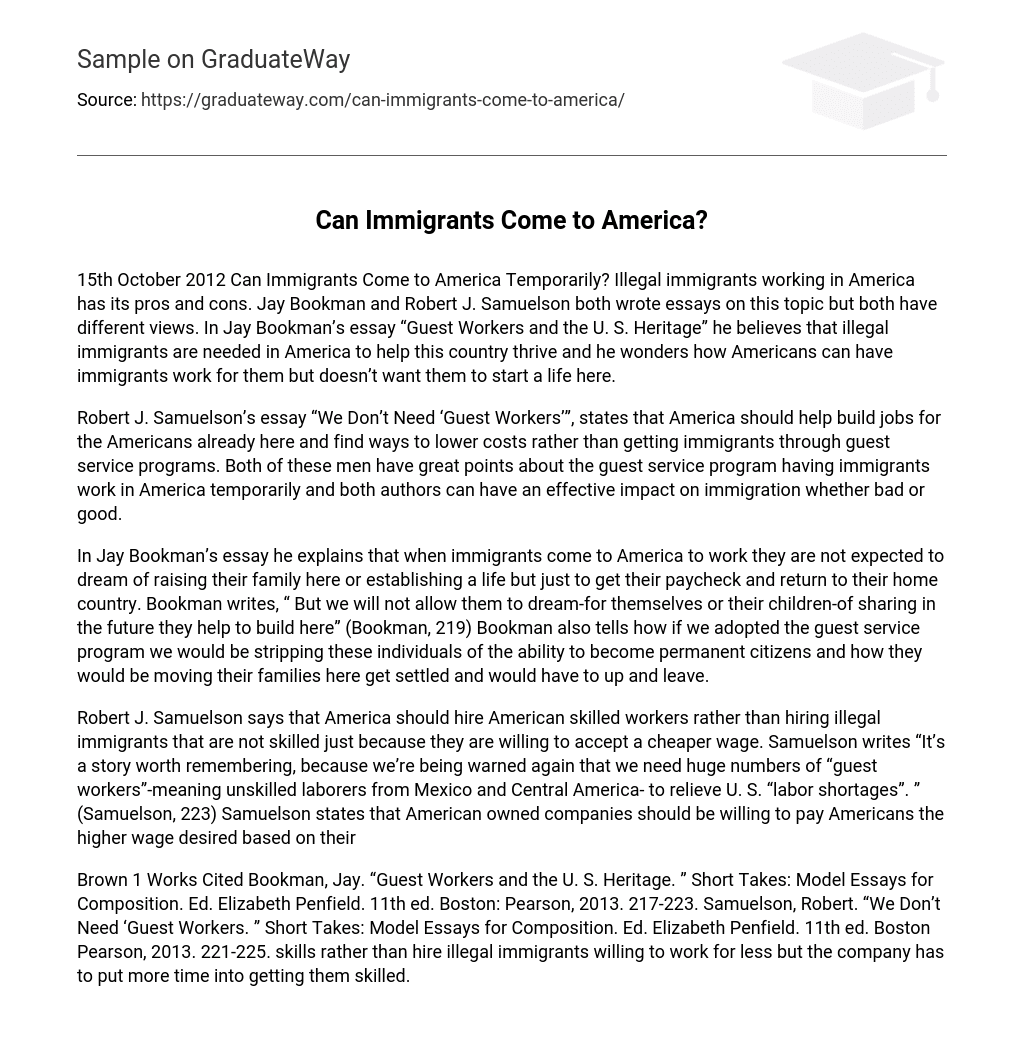 college essay on immigrant