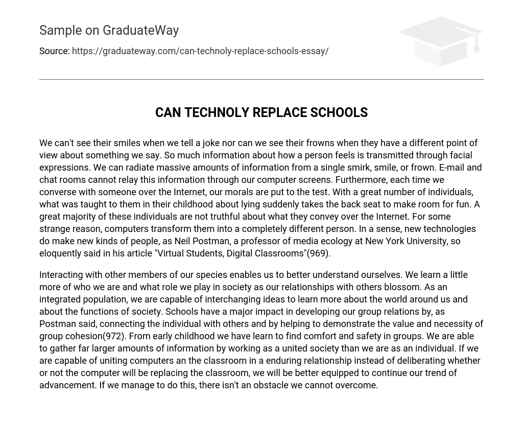 Can Technoly Replace Schools