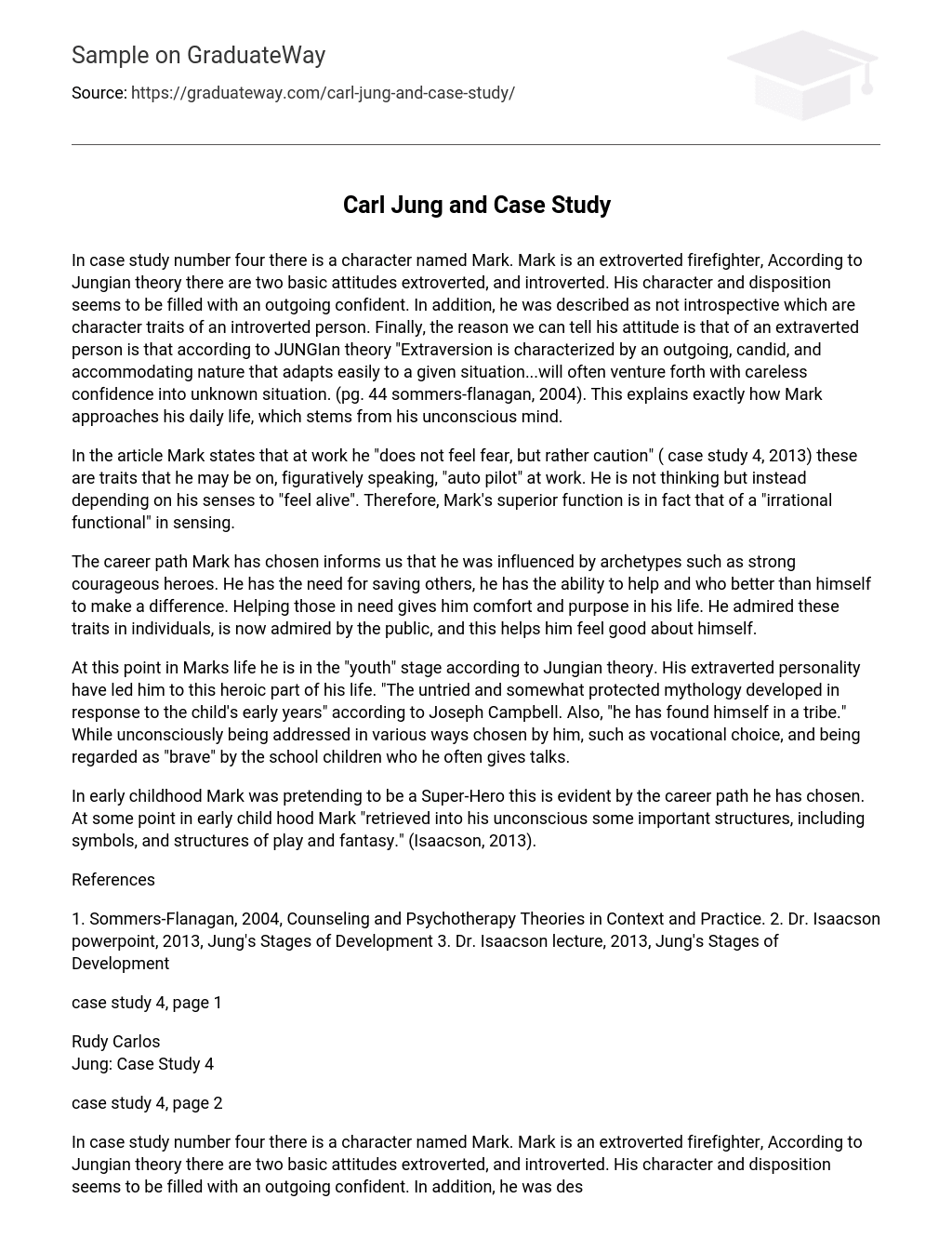 Carl Jung and Case Study