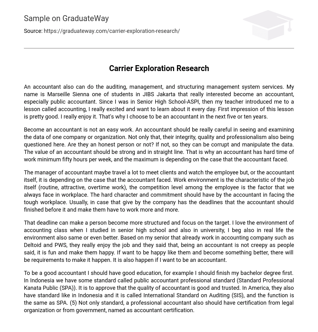 Carrier Exploration Research