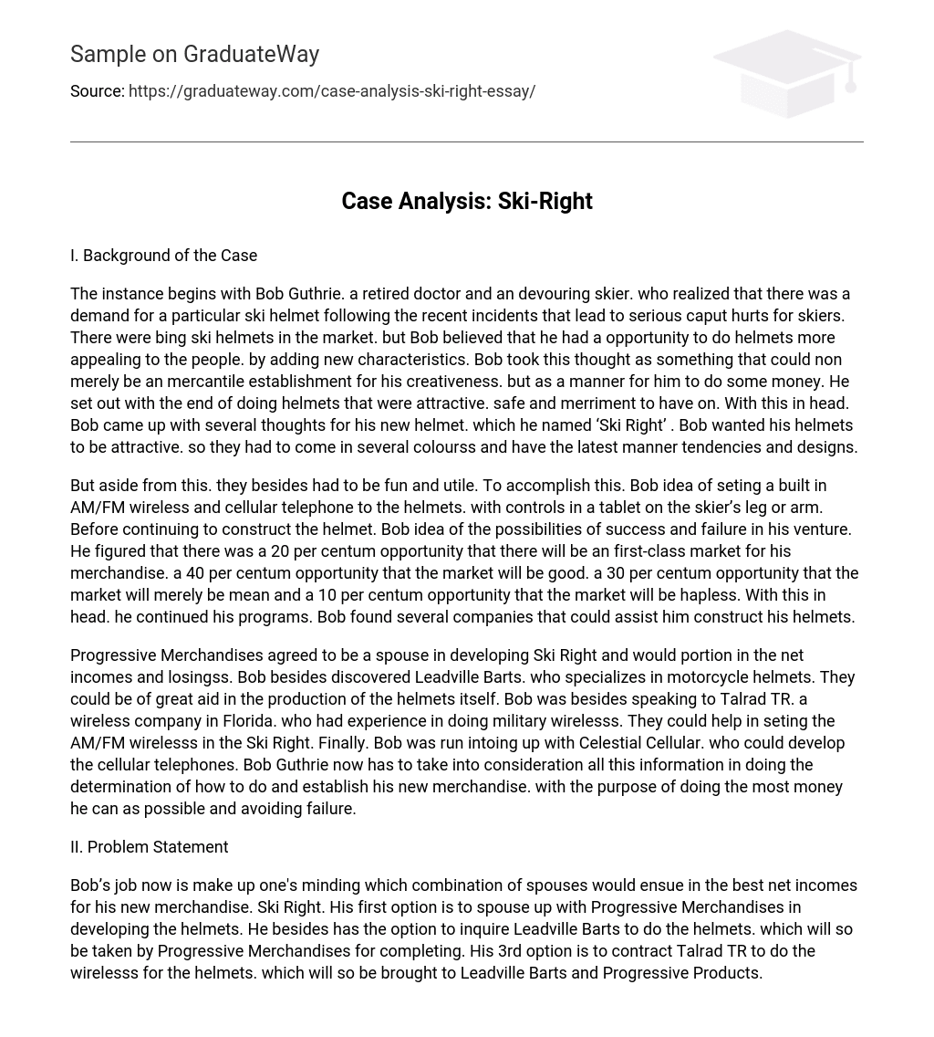 Case Analysis: Ski-Right