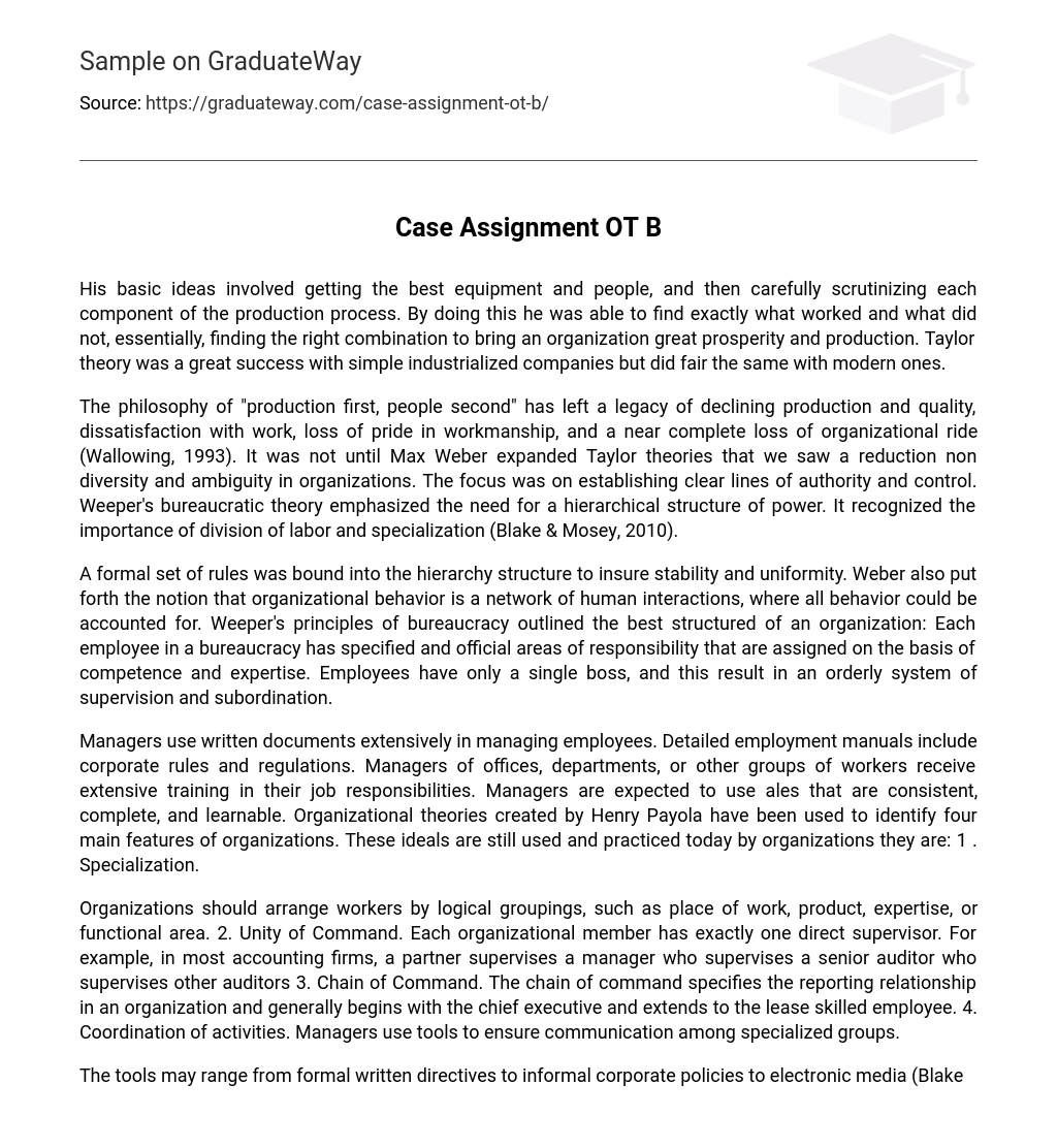 Case Assignment OT B