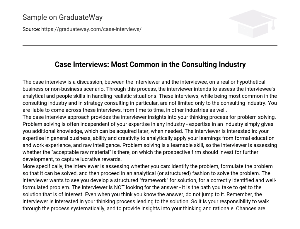 Case Interviews: Most Common in the Consulting Industry