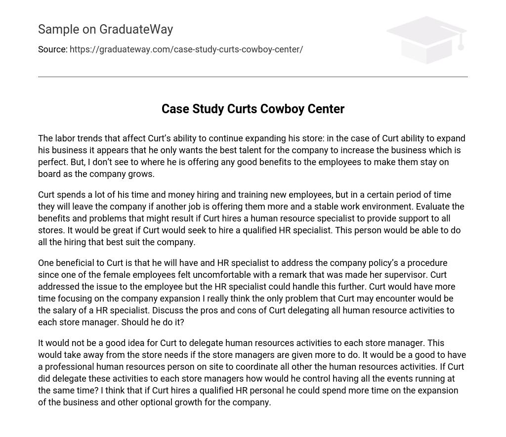 Case Study Curts Cowboy Center