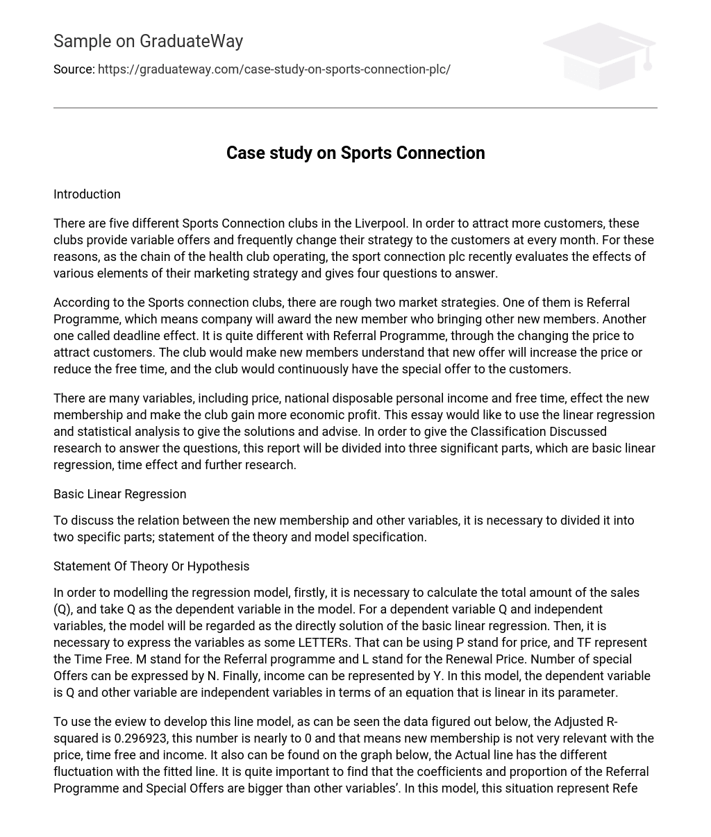Case study on Sports Connection