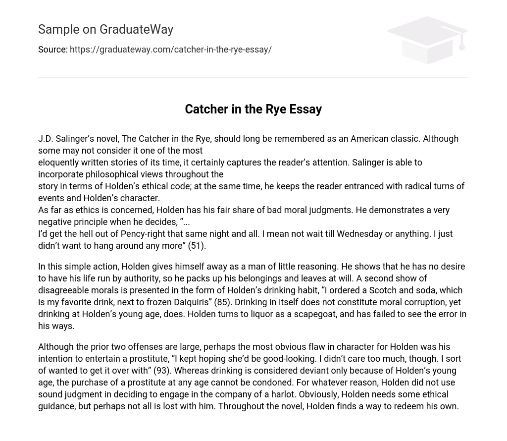 Catcher in the Rye Essay