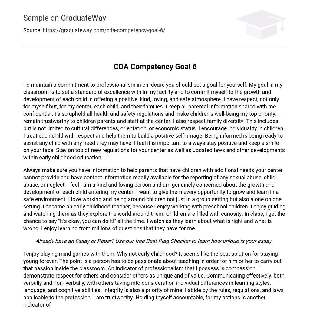 CDA Competency Goal 6