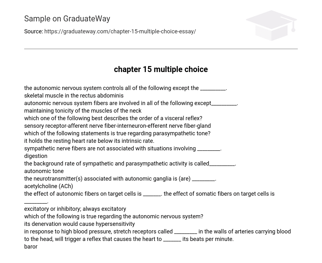 chapter 15 multiple choice