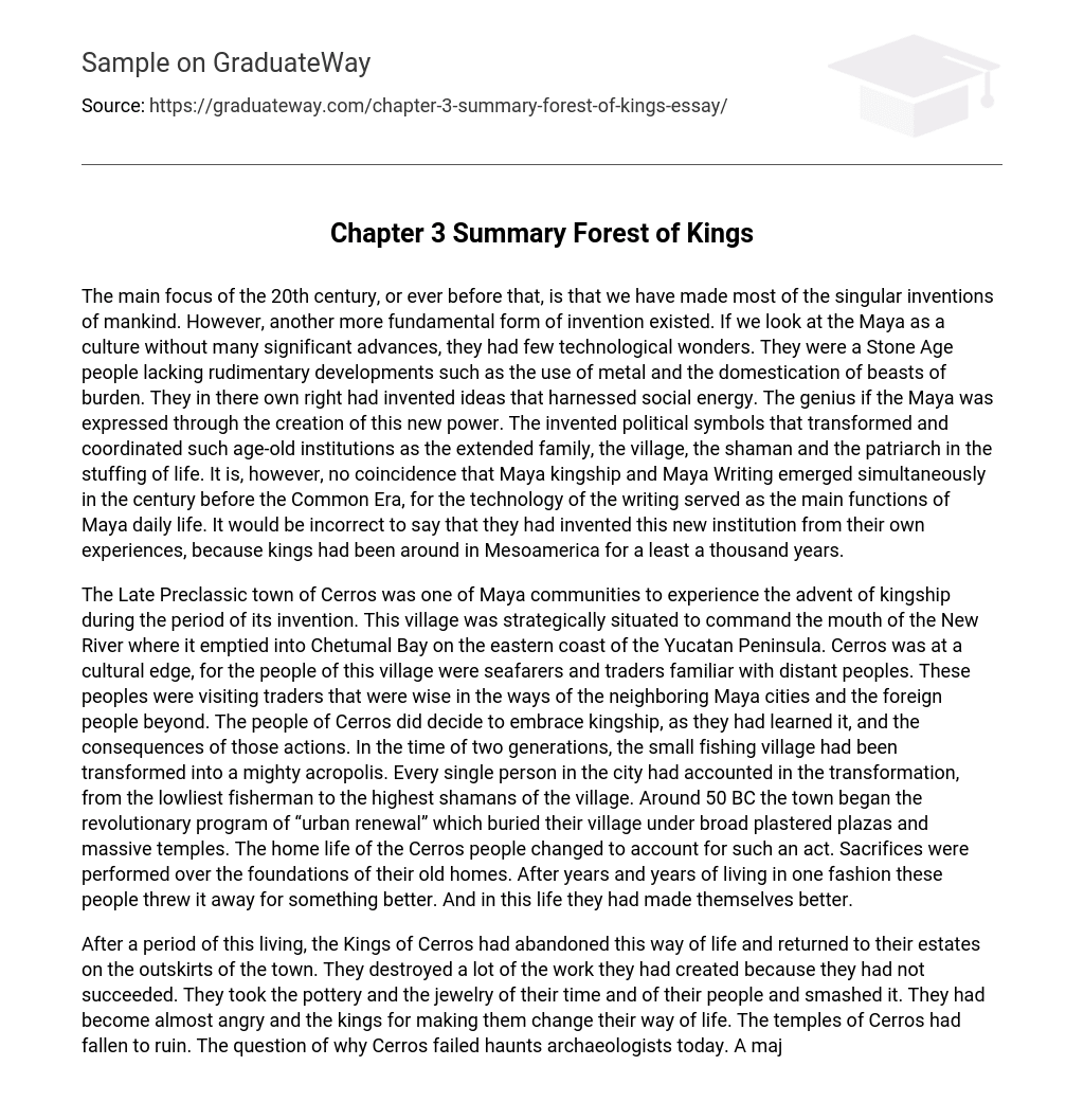 Chapter 3 Summary Forest of Kings