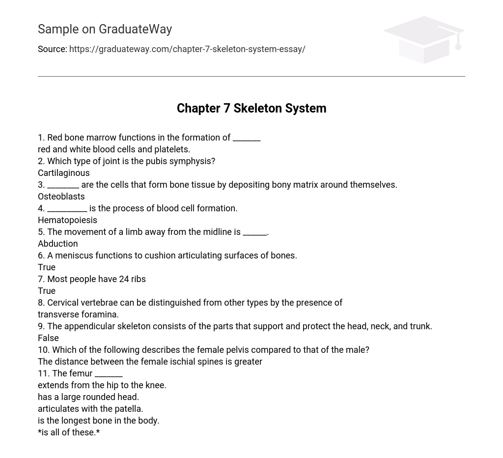 Chapter 7 Skeleton System