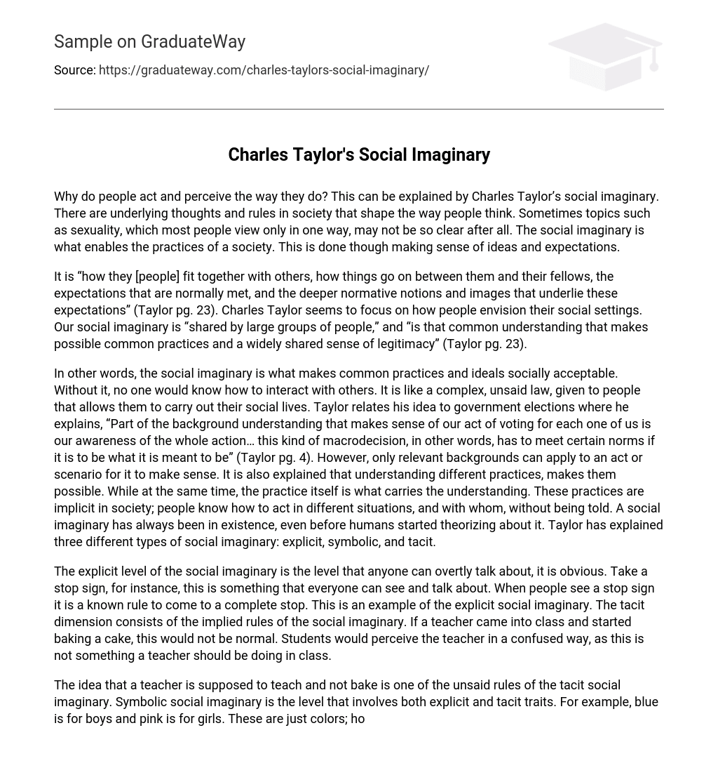 Charles Taylor’s Social Imaginary