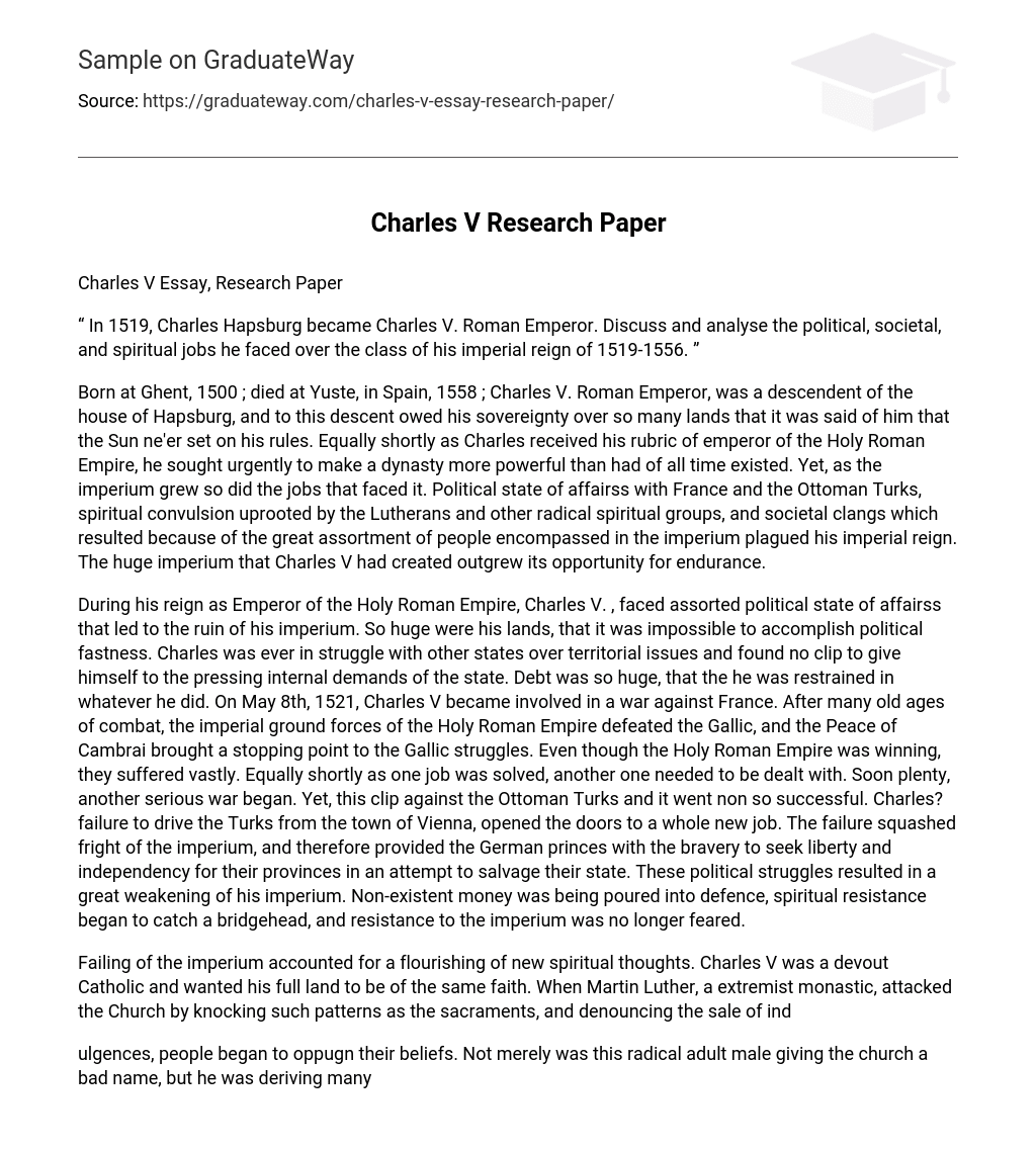Charles V Research Paper