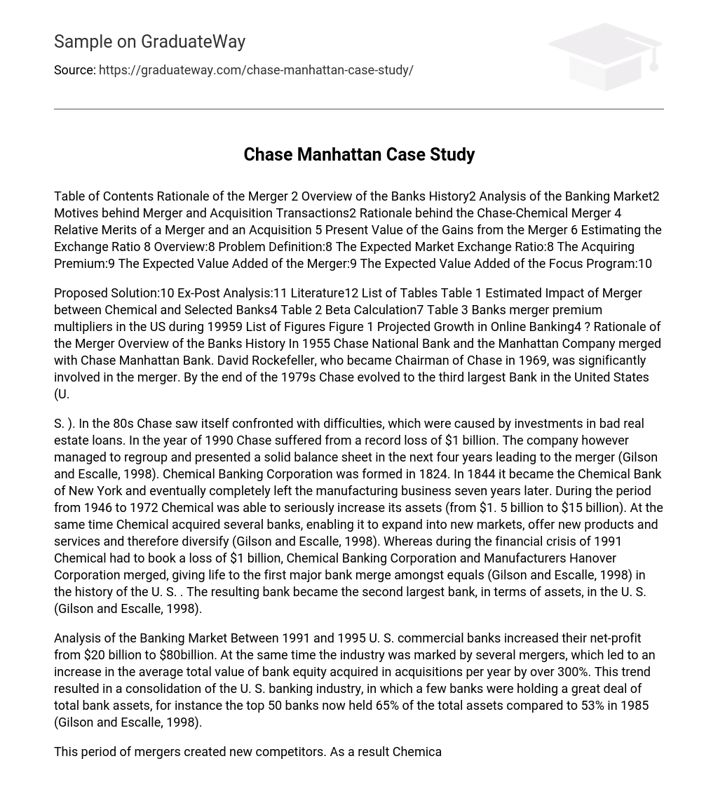 Chase Manhattan Case Study