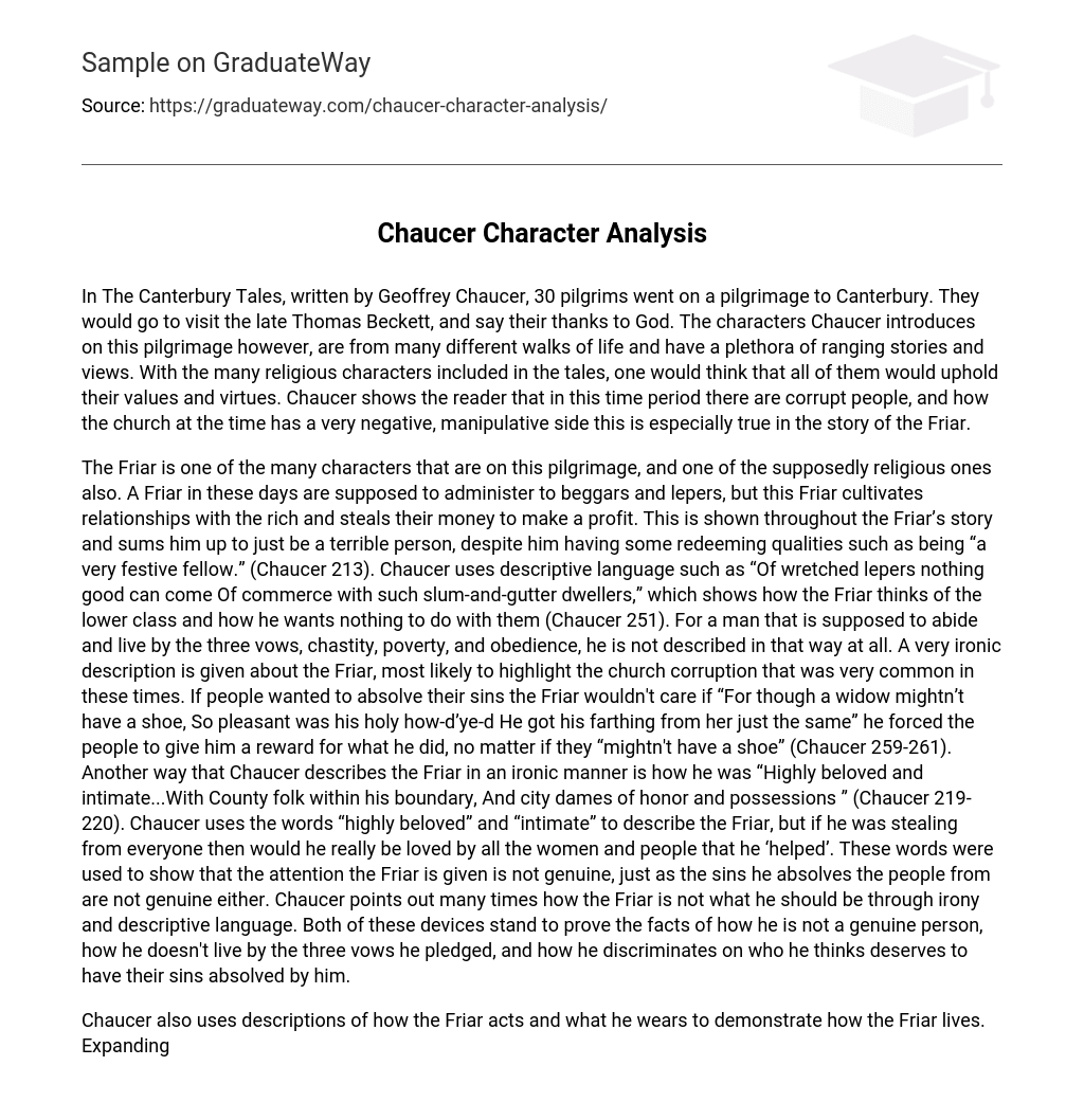 Chaucer Character Analysis