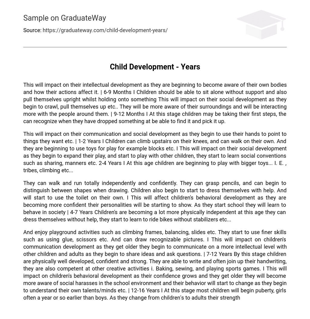 Child Development – Years