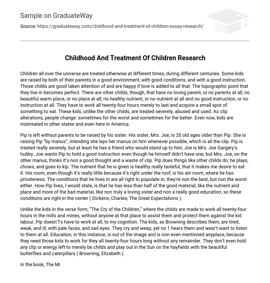 Childhood And Treatment Of Children Research