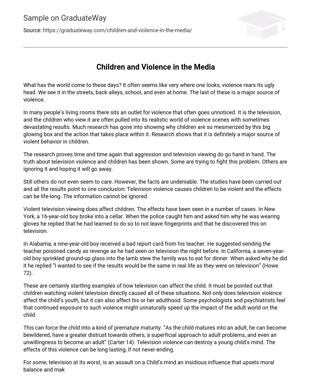 Children and Violence in the Media