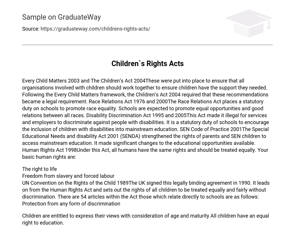 Children`s Rights Acts
