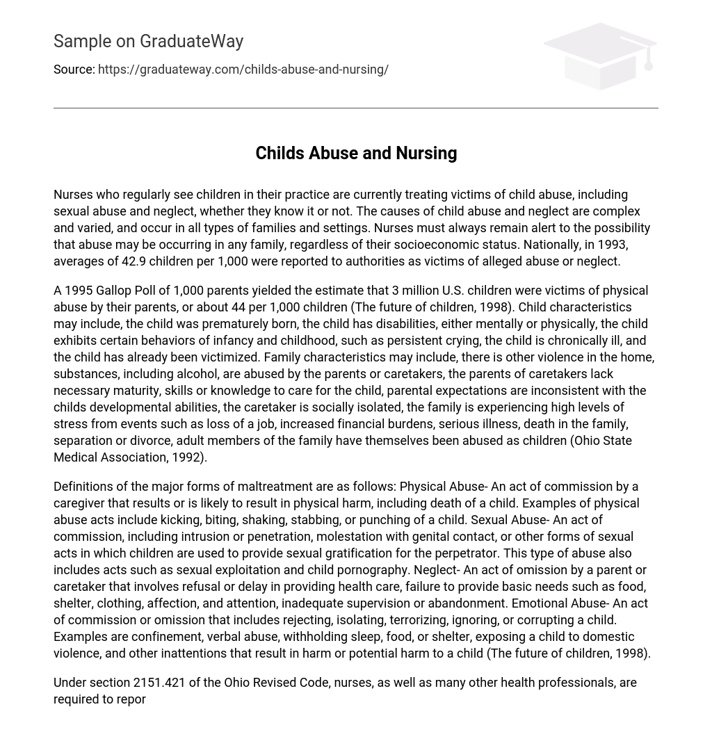 Childs Abuse and Nursing