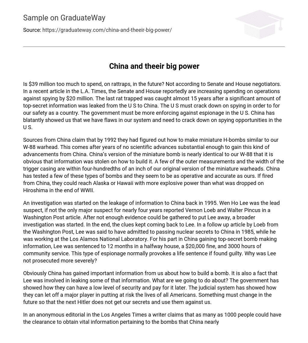 China and theeir big power
