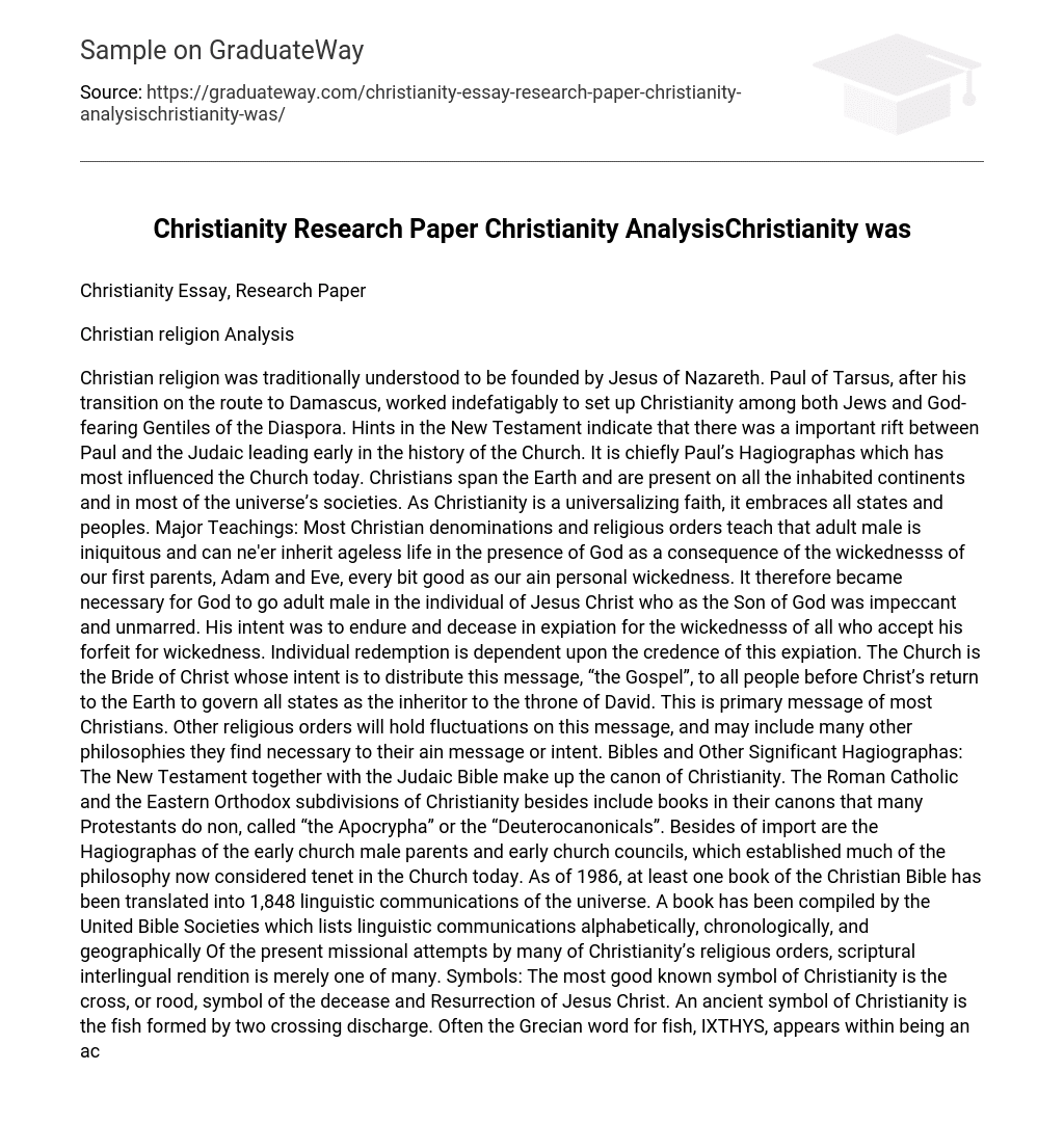 Christianity: Christian Religion Analysis