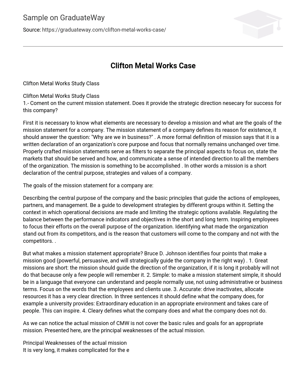 Clifton Metal Works Case