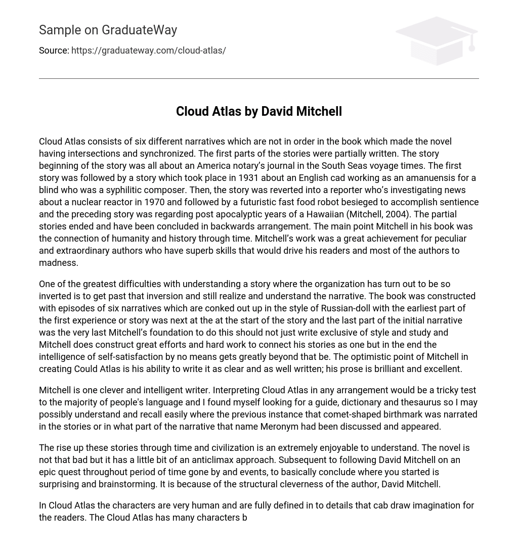 Cloud Atlas by David Mitchell Analysis