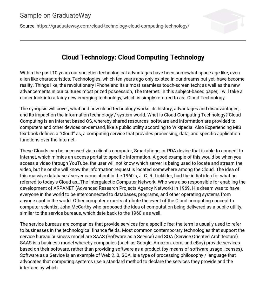 Cloud Technology: Cloud Computing Technology