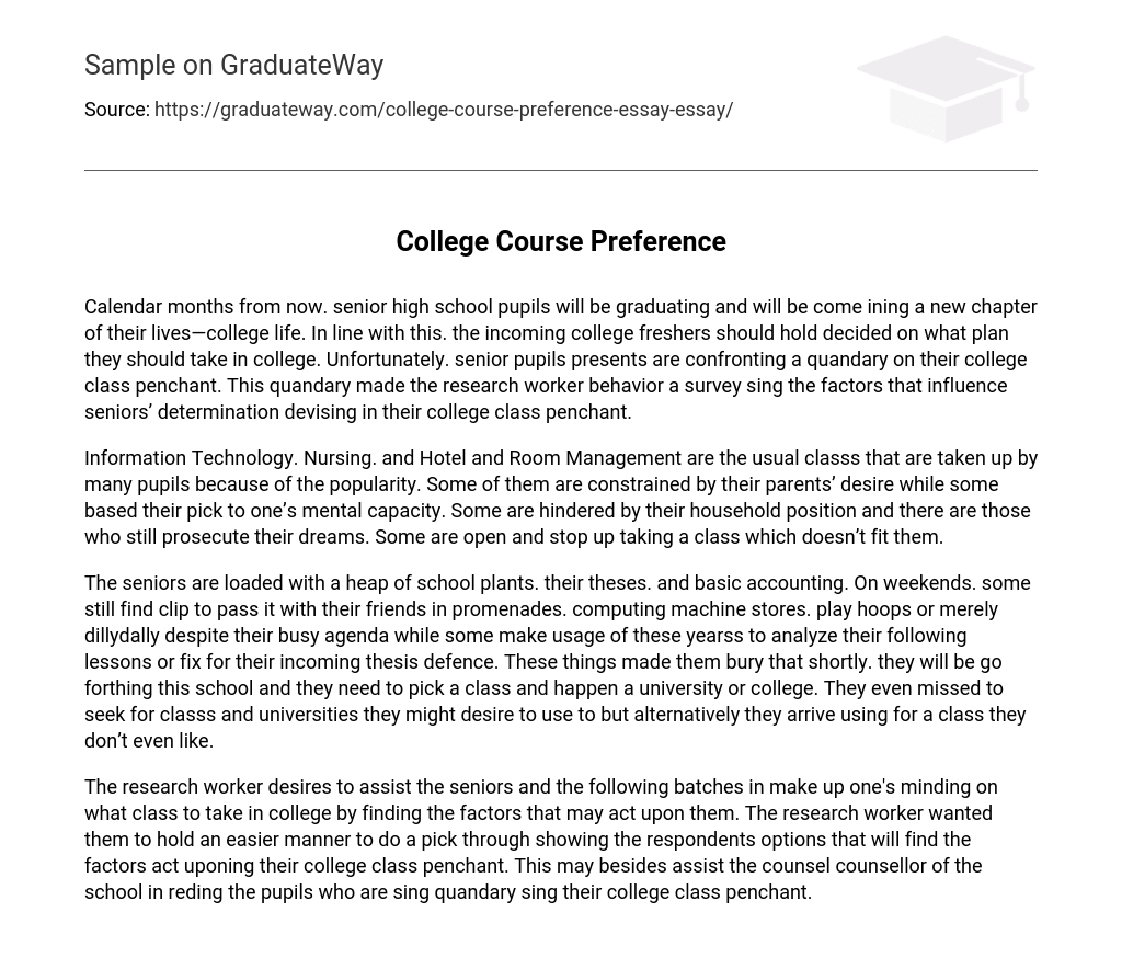 College Course Preference