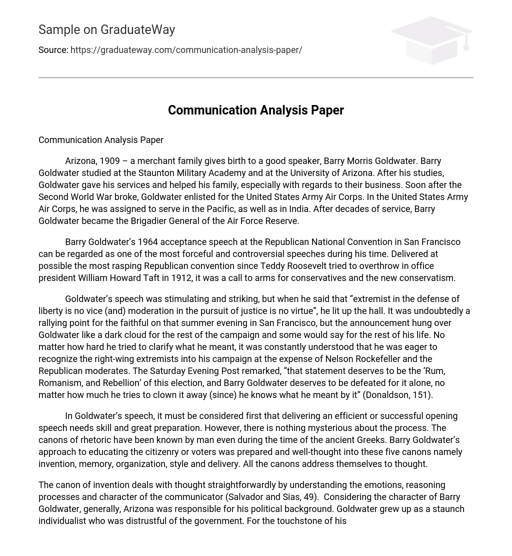 Communication Analysis Paper