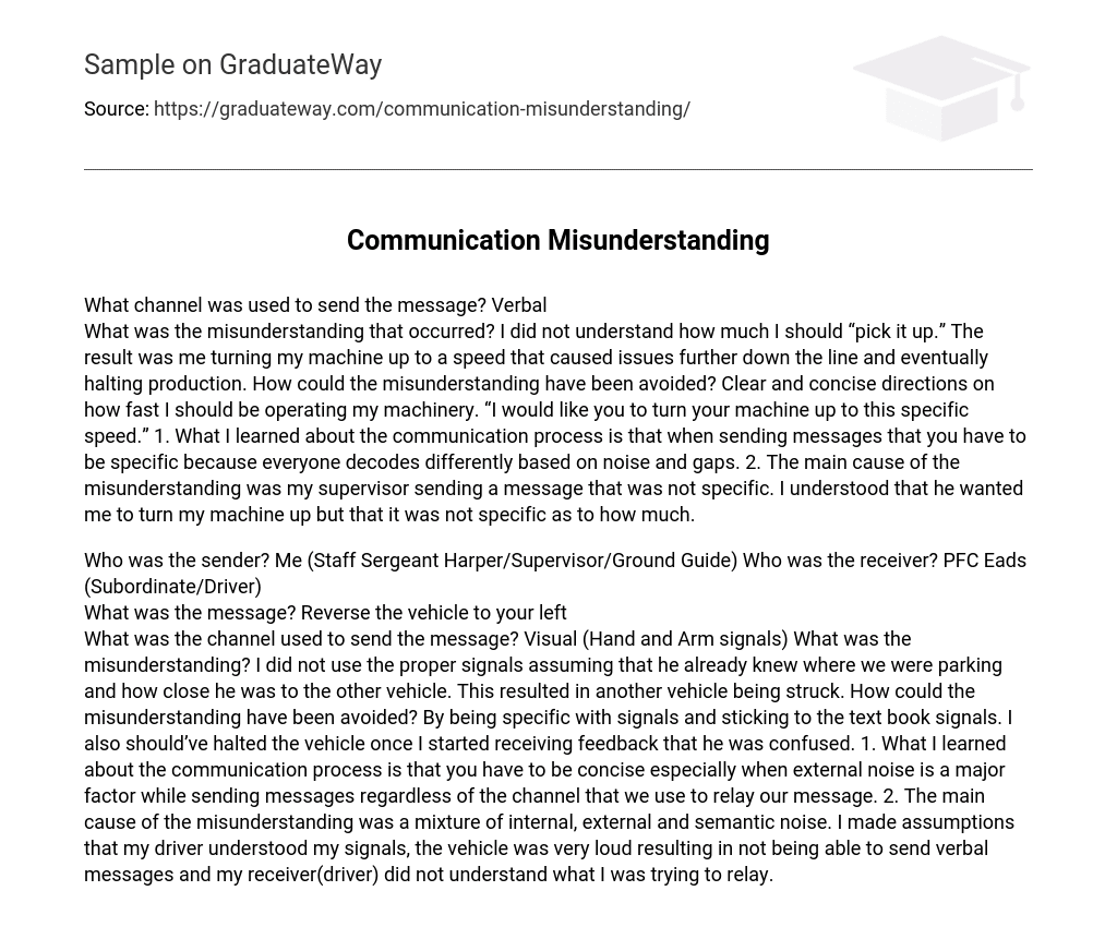 Communication Misunderstanding