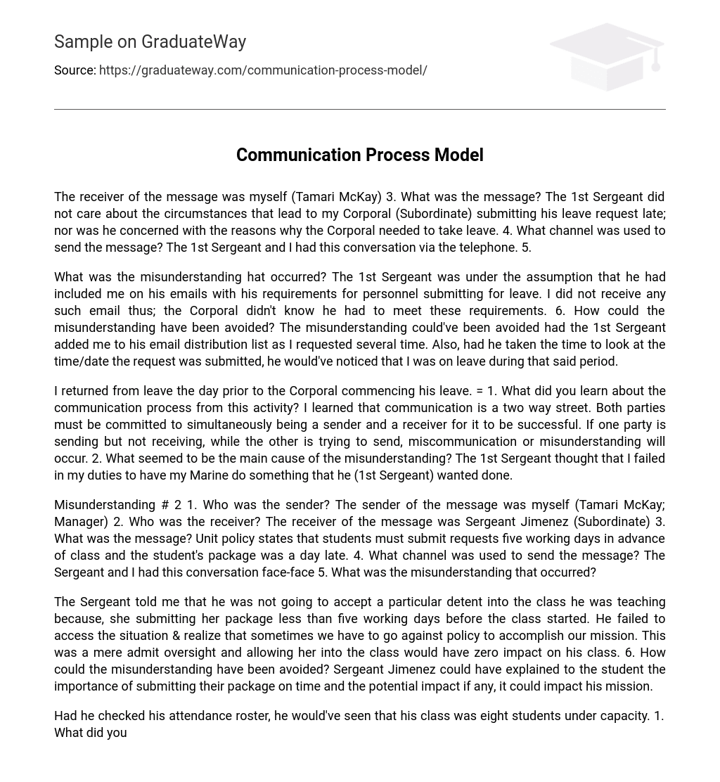 essay about process of communication