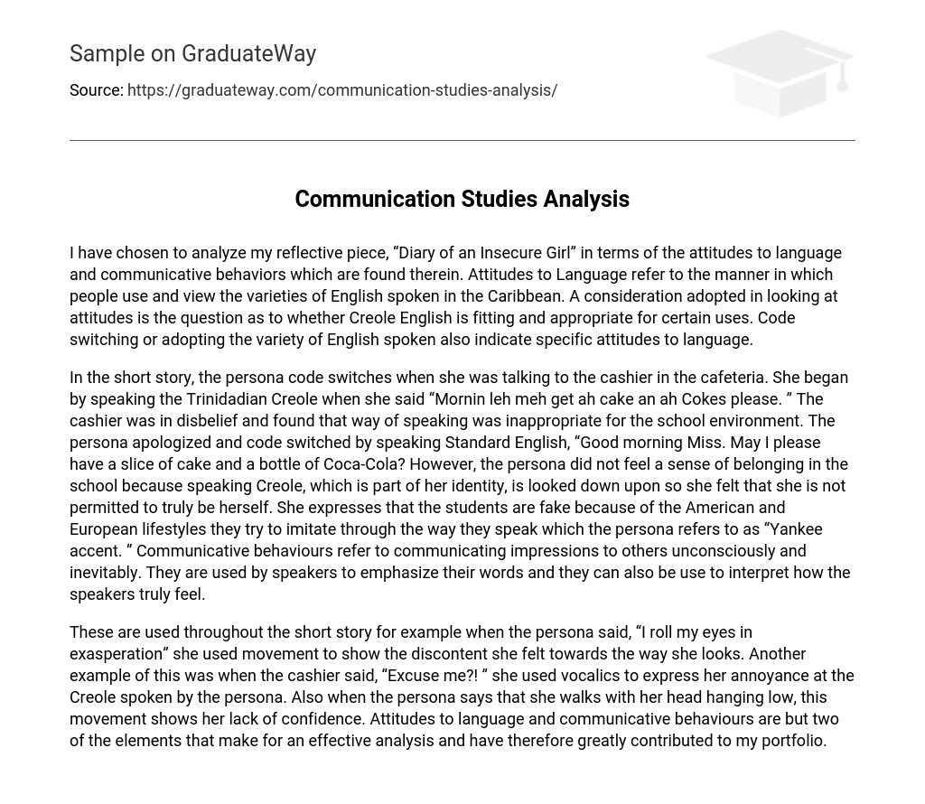 Communication Studies Analysis